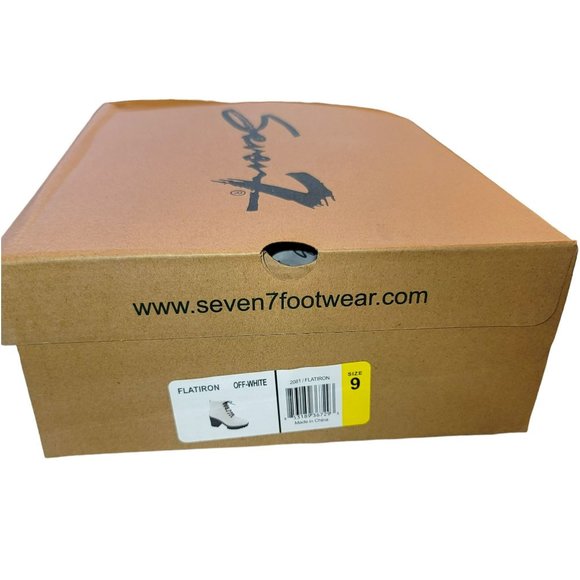 Seven7 Flatiron Off-White Ankle Boot Platform Lace-up Womans Size 9 JJ3342 - Picture 11 of 11